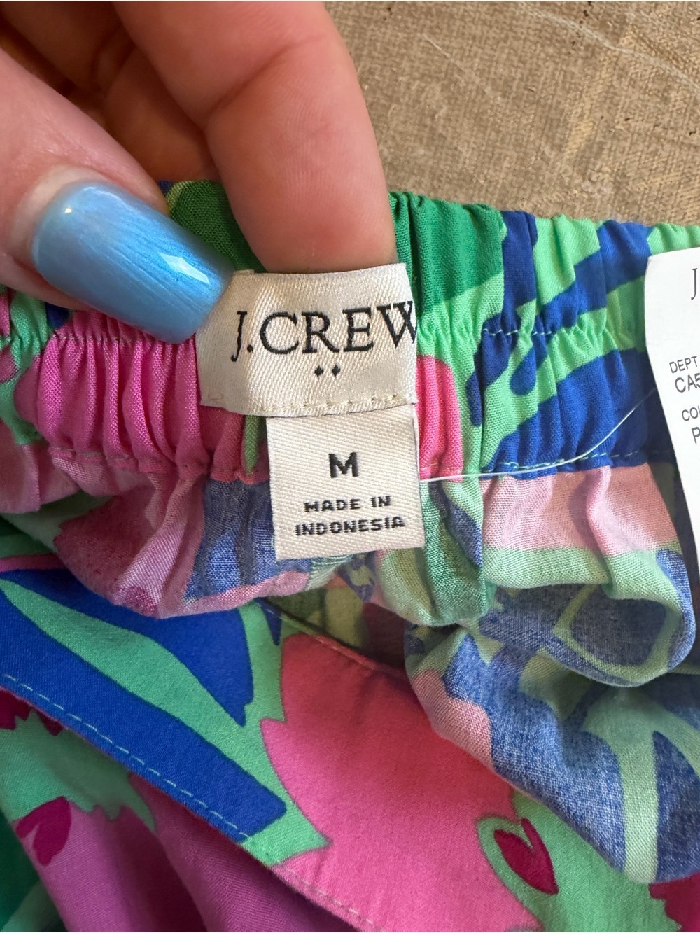 J.Crew Floral Pull-On Midi Skirt Pink Blue Green Size Medium NWT Boho Resort - Picture 3 of 7